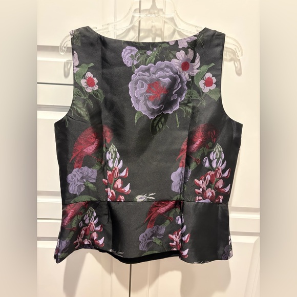 Talbots || Floral Peplum Top – Black Multicolor || Size 12 – NWT - Picture 4 of 7